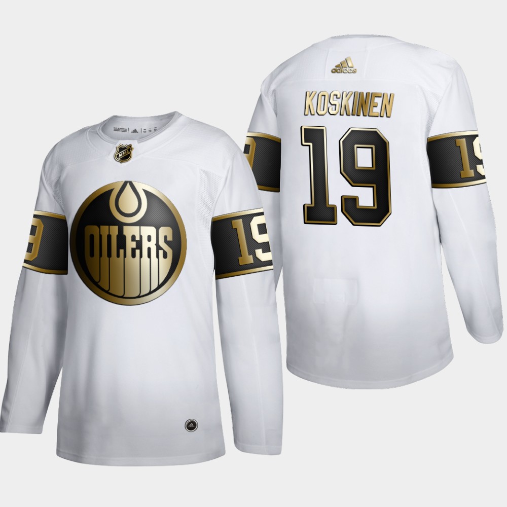 Edmonton Oilers #19 Mikko Koskinen Men Adidas White Golden Edition Limited Stitched NHL Jersey